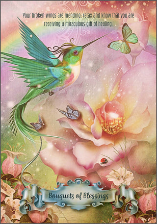 Hummingbird Wisdom Oracle Cards by Ellen Valladares Illustrated by Yasmeen Westwood for Joy and Intuitive Guidance