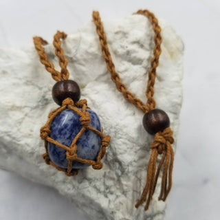 Woven Cage Crystal Necklace | Interchangeable Stone Holder