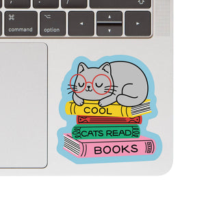 Cool Cats Read Books Vinyl Sticker