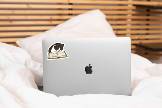 Bookish Cat Vinyl Sticker