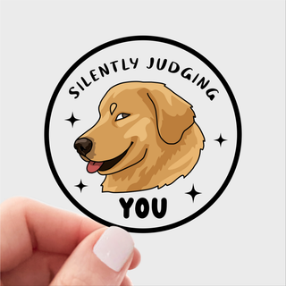 Silently Judging You Funny Dog Vinyl Sticker