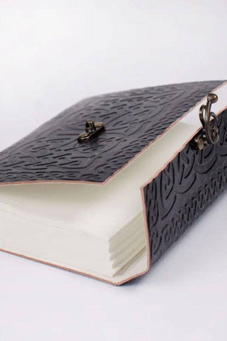 Celtic Knot Embossed Leather Journal | Handmade Paper