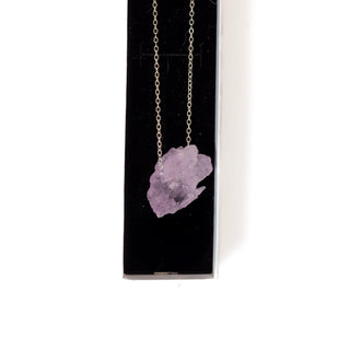 Kunzite Pendant | Raw Hand-Drilled w. Sterling Silver Chain