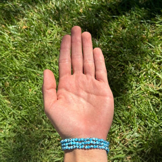 Light Blue Evil Eye Protection Bracelet | 4mm Stretch Bracelet