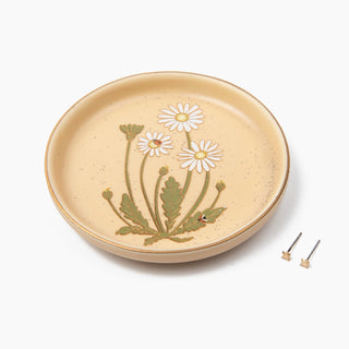 Jewelry Dish & 14k Gold-Dipped Stud Earring Set