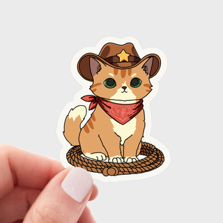Cowboy Kitten Vinyl Sticker