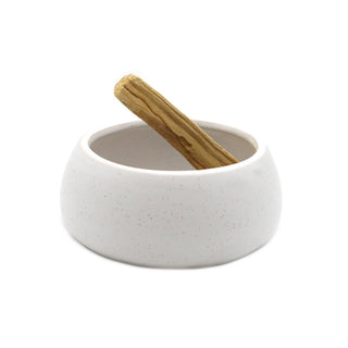 White Ceramic Burner Bowl for Palo Santo and Smoke Rituals