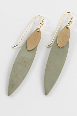 Delicate Edge Bone | Brass Drop Earrings
