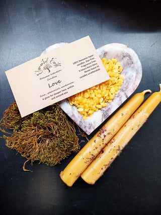 Love Dressed Beeswax Intention Candles for Romance, Self-Love, and Connection