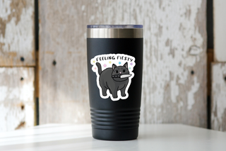Feeling Feisty Black Cat Knife Vinyl Sticker