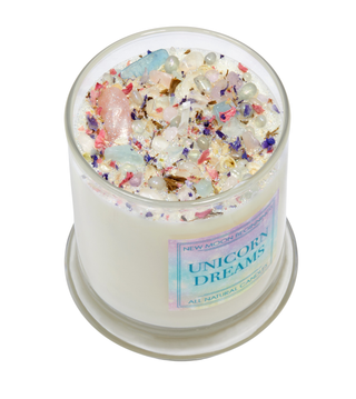 Hand-Poured Crystal & Herb Intention Candles (12oz Jar)