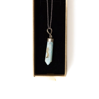 Caribbean Calcite Pendant | Polished Point w. Sterling Silver Chain