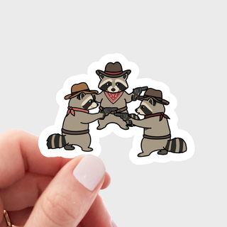 Three Bandit Raccoons Vinyl Sticker
