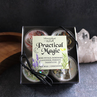 Moondust and Raven Ritual Tea Light Candle Set
