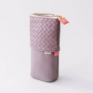 Luxe Standing Pencil Pouch | Lavender Vegan Leather