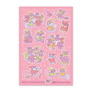 Witchy Critter Coven Vinyl Sticker Sheet