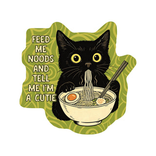 Feed Me Noods Black Cat Vinyl Sticker