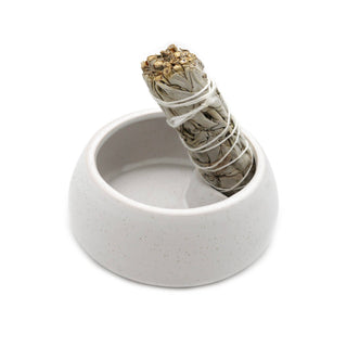 White Ceramic Burner Bowl for Palo Santo and Smoke Rituals
