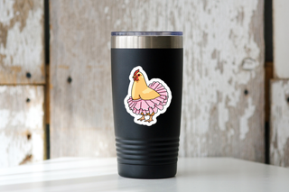 Ballerina Chicken Vinyl Sticker