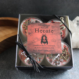 Moondust and Raven Ritual Tea Light Candle Set