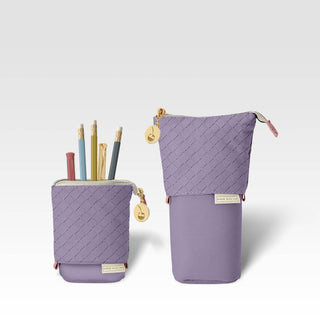 Luxe Standing Pencil Pouch | Lavender Vegan Leather