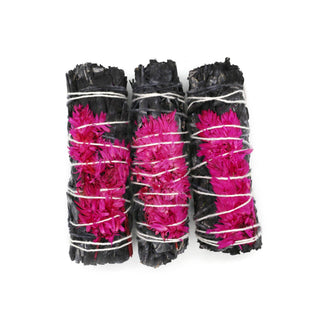 Black Blossom Floral White Sage Smoke Cleansing Bundle | 4 in.
