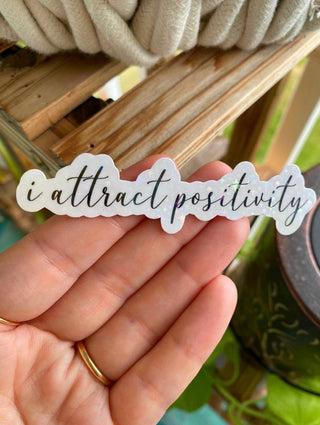 I Attract Positivity Holographic Vinyl Sticker