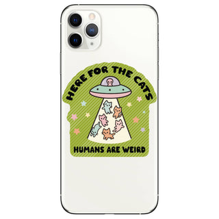 Here for the Cats UFO Vinyl Sticker