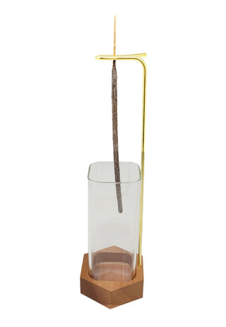 Upside Down Incense Holder with Glass Ash Catcher