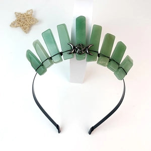 Natural Crystal Crown | Triple Moon Headband