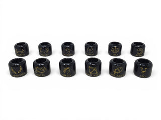 Zodiac Chime Candle Holder | Black Ceramic Astrology Design