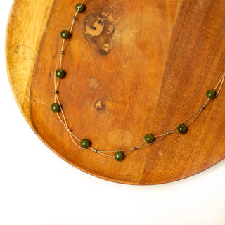 Beaded Jade Wire Necklace
