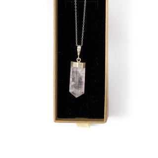 Genuine Kunzite Pendant | Polished Point w. Sterling Silver Chain