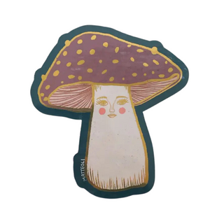 Lady Mushroom Glossy Metallic Sticker Large