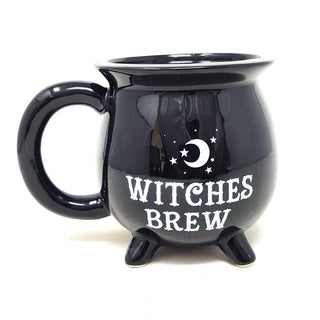 Witches Brew Cauldron Mug | Black Ceramic Witchy Mug