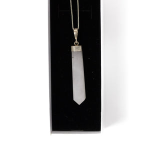 Pink Mangano Calcite Pendant | Polished Point w. Sterling Silver Chain
