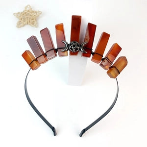 Natural Crystal Crown | Triple Moon Headband