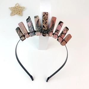 Natural Crystal Crown | Triple Moon Headband