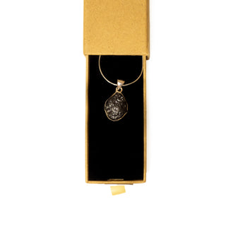 Saffordite Tektite Pendant with Sterling Silver Chain