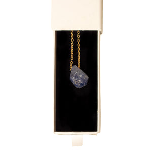 Sapphire Pendant | Polished Hand-Drilled Faceted