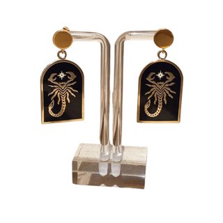 Scorpion Door Enamel Earrings