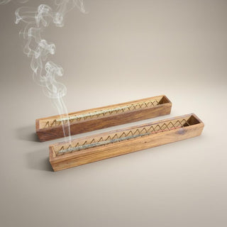 All-in-One Wooden Incense Burner Box with Storage | 14 Inch