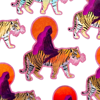 Tiger Goddess Holographic Sticker