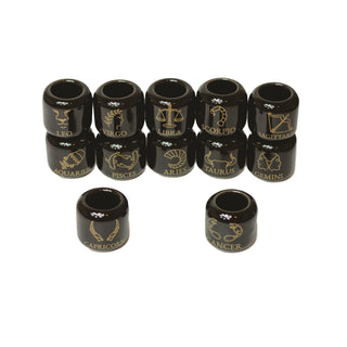 Zodiac Chime Candle Holder | Black Ceramic Astrology Design