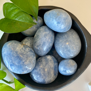 Blue Calcite Palm Stones | Inner Peace